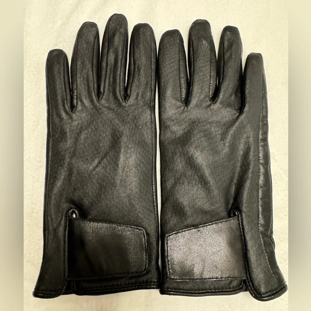 Vintage Genuine Leather Gloves Dark Brown Size Small